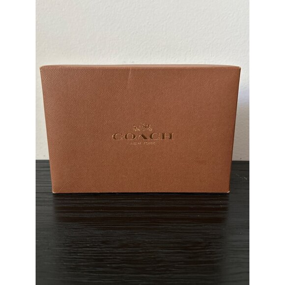 EMPTY Coach New York Brown Cardboard Box w/Receipt Holder Wallet Clutch Box - Picture 1 of 13
